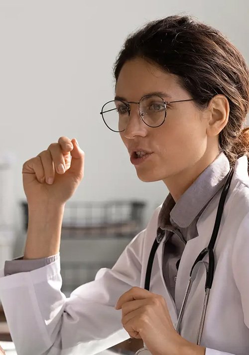 a doctor talking to a patient