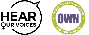 Hear our voices and OWN NSW logos
